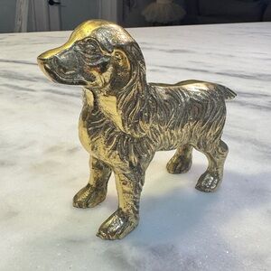 Gatco Solid Brass Dog Springer Spaniel Vintage Figurine 6"L x 5.25"T ~ Rare!